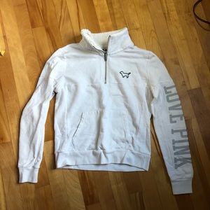 PINK white quarter zip
